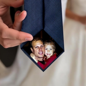 Personalized Wedding Tie Patch | Peel and Stick Photo Patch | No-Sew Custom Tie Accessory | Father of the Bride Groom Gift | Fast Shipping