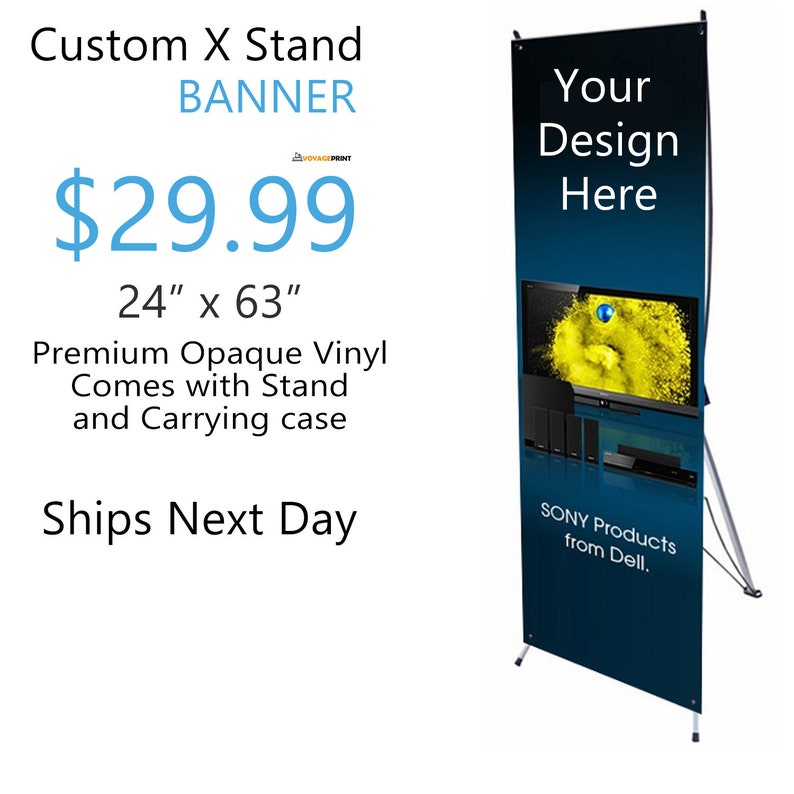 Custom Banner With Stand X Stand For Tradeshows Business Etsy