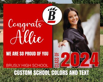Graduation Yard Sign 2024 SUPER High Quality with your Photo Yard Grad Sign Lawn Sign