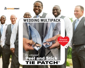 Photo Tie Patch Multipack for Groomsmen Custom Patches Gift Ideas
