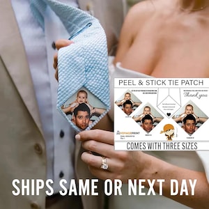 Custom Photo Tie Patch: Peel and Stick Father of the Bride Gift