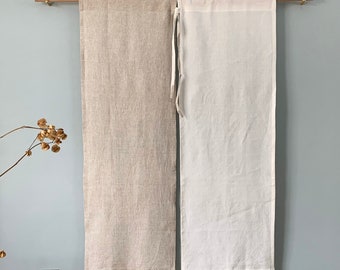 Japanese Fine Linen Noren Curtain - Off White and Natural Color - 33" Width - Varied Length