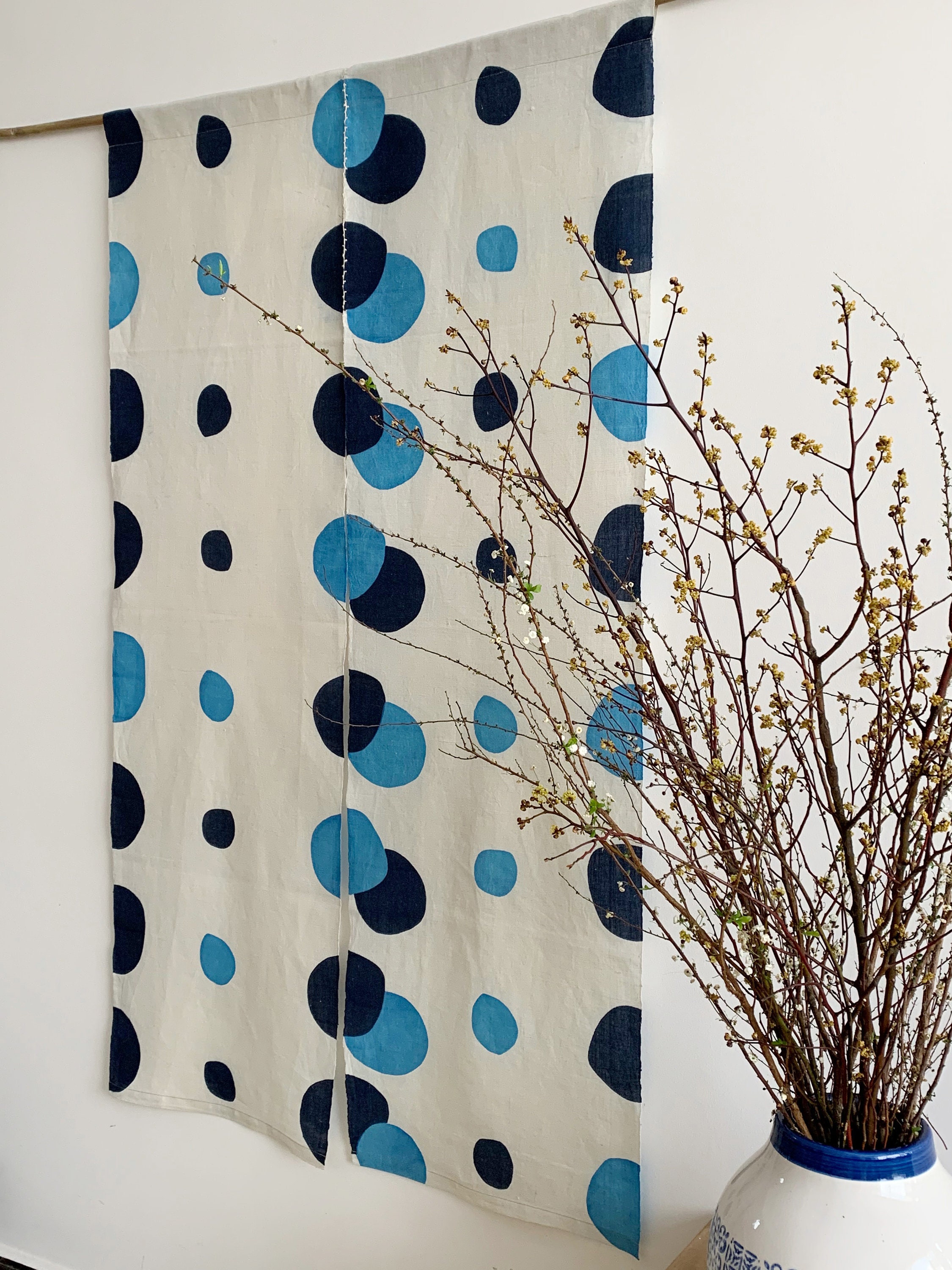 Japanese Style Noren Curtain Natural Semihandwoven Ramie Etsy