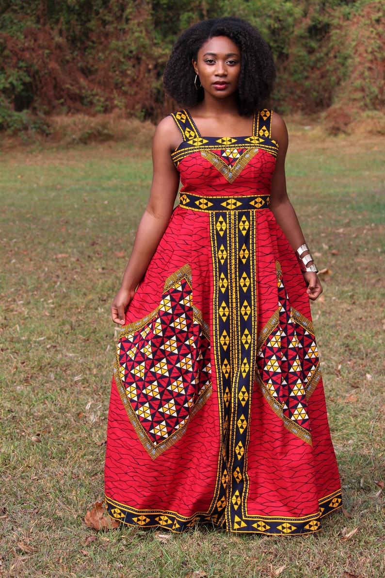 African Print Dress Ankara Strapless Dress Broken Plate Fit - Etsy