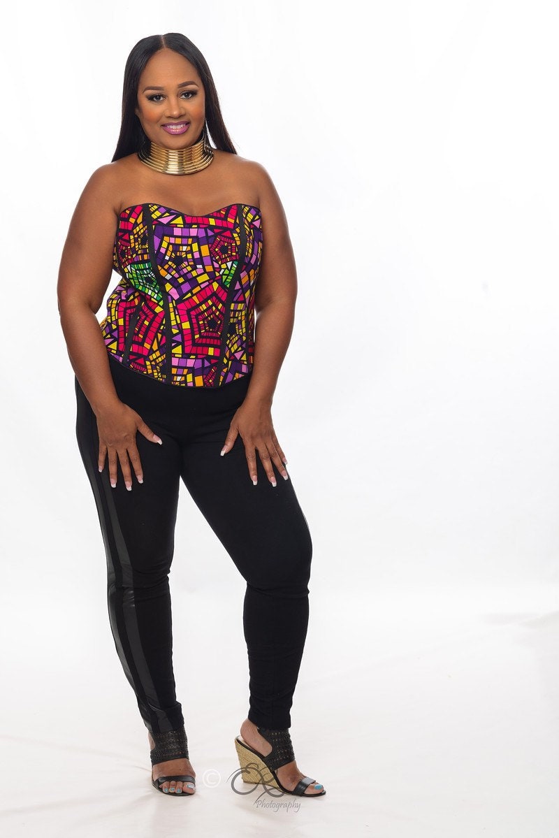 Ankara corset top, Black corset top,African print corset top by minieku -  Afrikrea