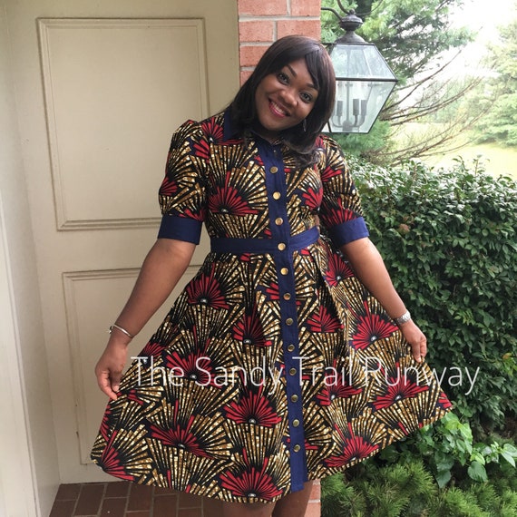 ankara shirt dress for ladies