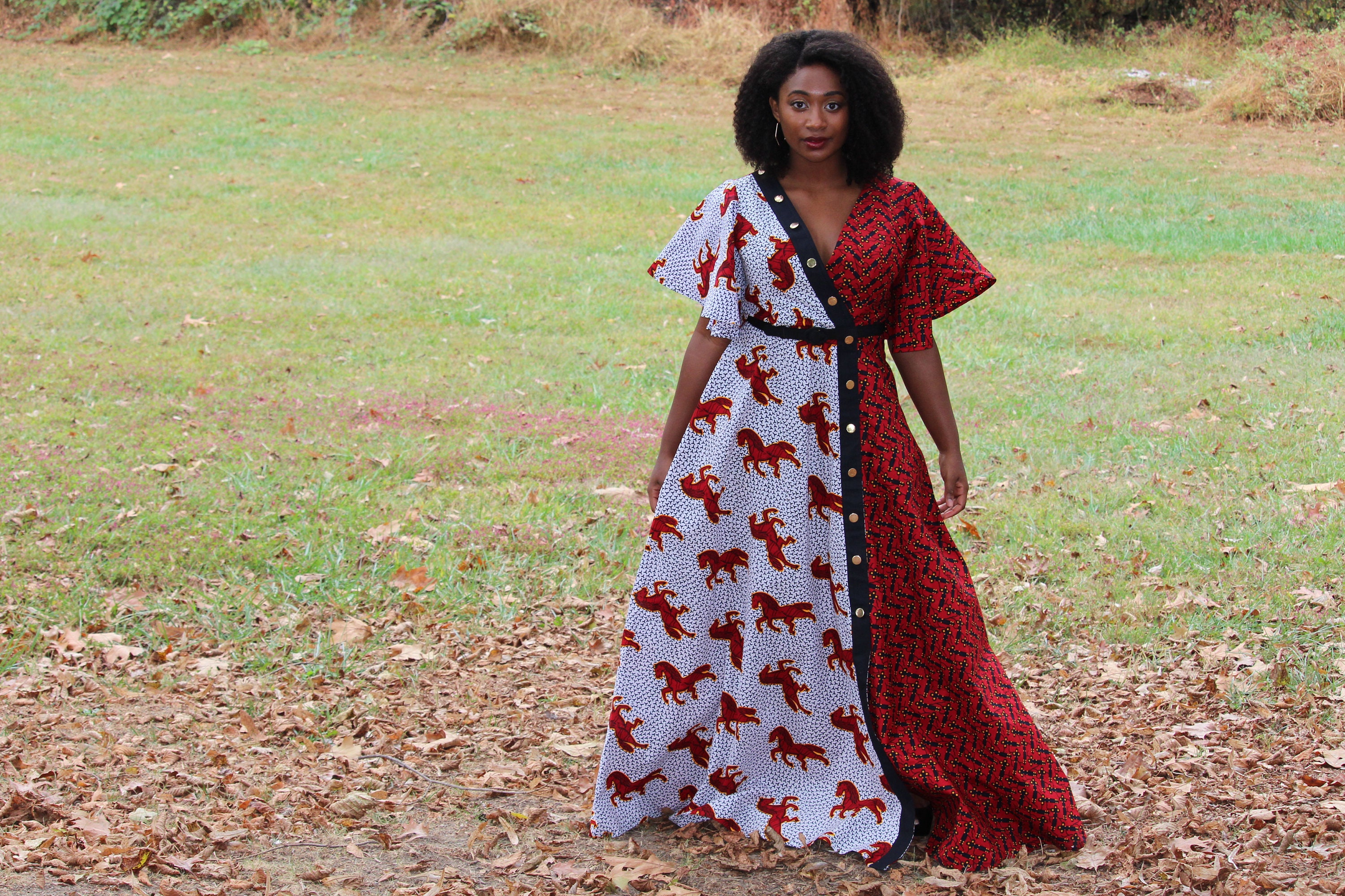 African Maxi Dress, African Shirt Dress, Ankara Maxi Dress, Floral