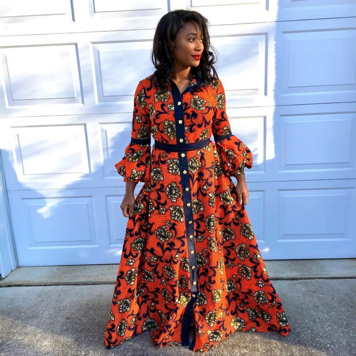 African Maxi Dress African Shirt Dress Ankara Maxi Dress - Etsy