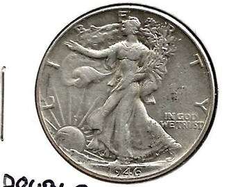 1946 Double Die Reverse Walking Liberty Half Dollar ***XFAU***##