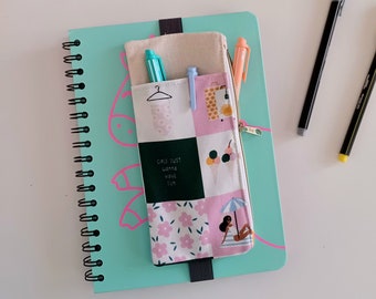 Bolsa de lápiz elástica, bolsa de pluma de diario, soporte de pluma elástica, bolsa de lápiz de cuaderno
