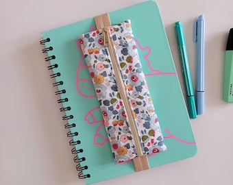 Étui à crayons Liberty, Étui à crayons avec élastique, Pochette à stylos pour agenda, Trousse à crayons avec élastique, Pochette à fermeture éclair A5