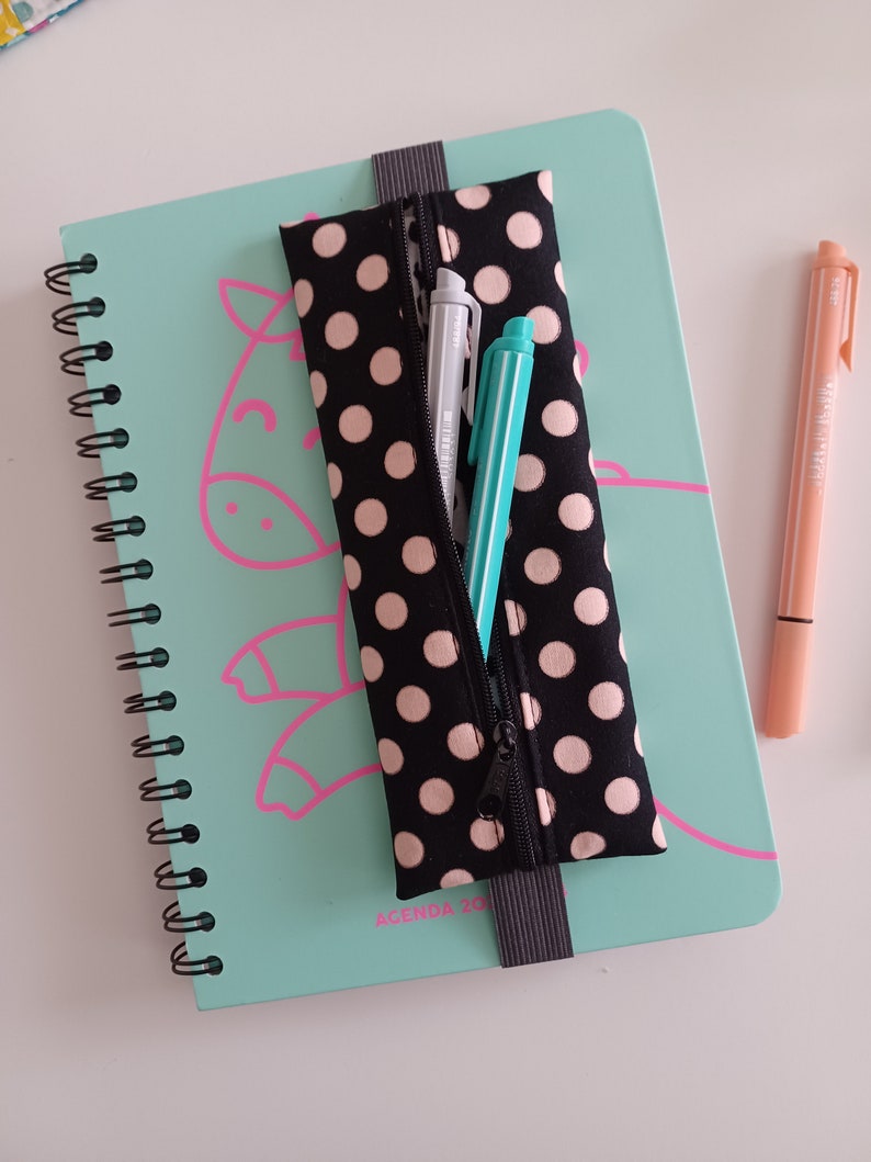 Elastic Pencil Pouch, Journal Pen Pouch, Elastic Pen Holder, Notebook