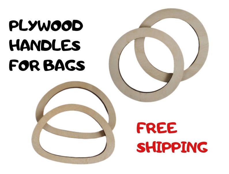 One pair Plywood tote bag handle plywood handles for bags round wooden handbag handle Oval wooden handbag handle