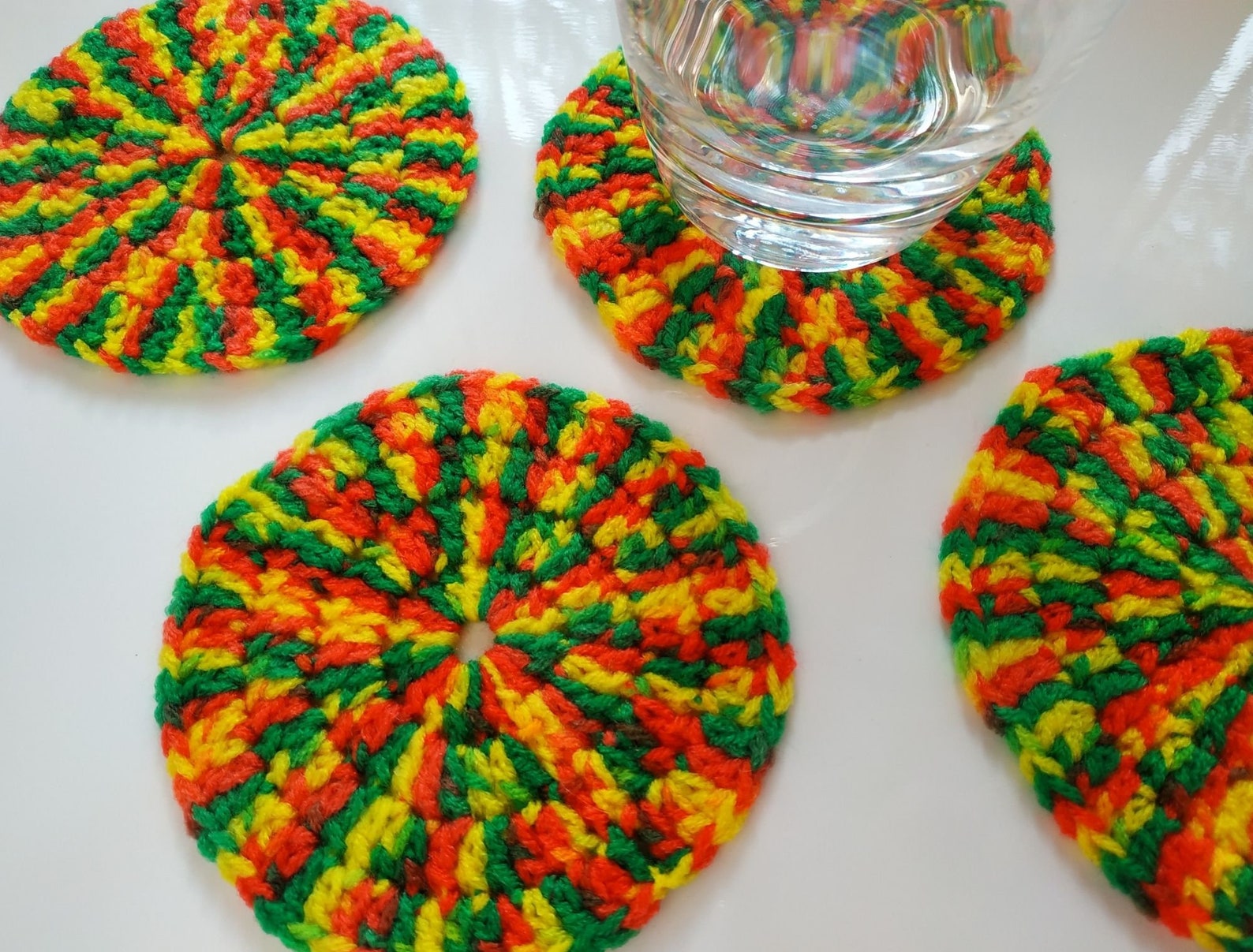 Crochet Coasters Set of 4 Coasters for Drinks Cup Home Decor Etsy