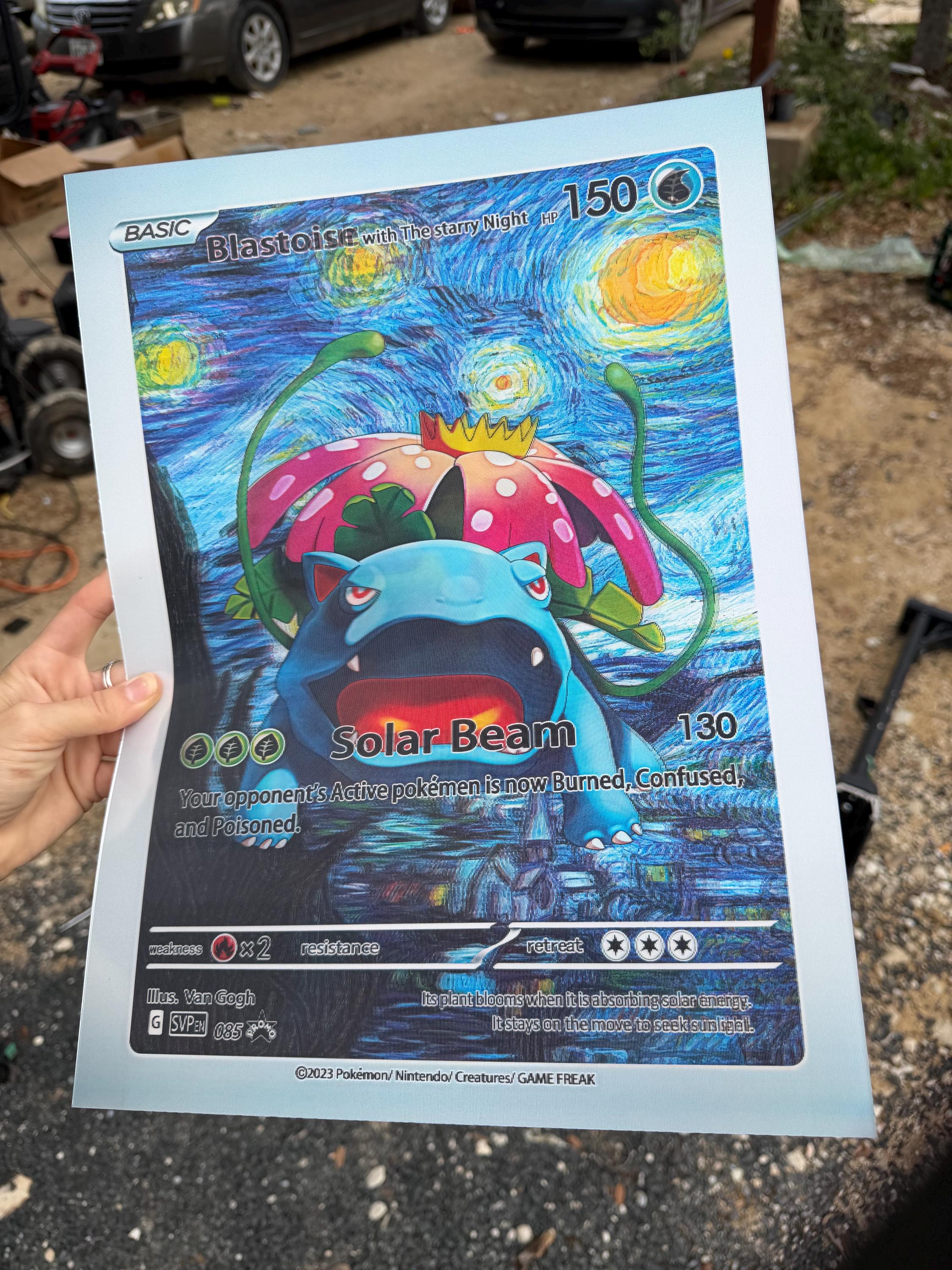 ギャラドス　ポスター Blastoise X Charizard Venusaur Starry Night 3D Holographic