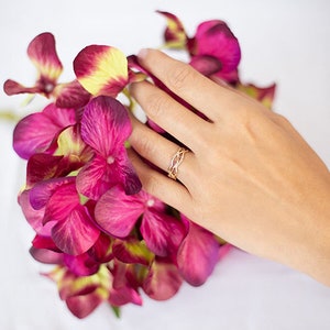 Boheme 14K Garnet Gold Ring Ring With Pink Stones a Rustic - Etsy