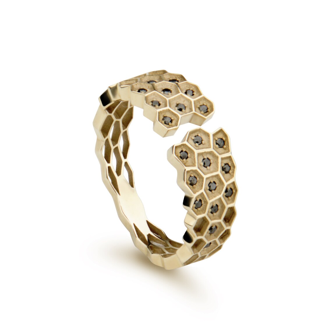 Signature an Original Gold Ring With Black Diamonds. Gold Etsy