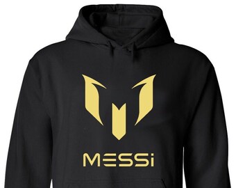 Gold #10 Messi Hoodie Kids Boys Girls Football Soccer Gold Print Hoody Christmas Birthday Gift