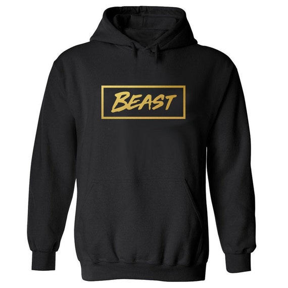 Mr Beast Box Hoodie Youtuber Beast Top Kids Unisex Black Gold Etsy - mrbeast shirt roblox