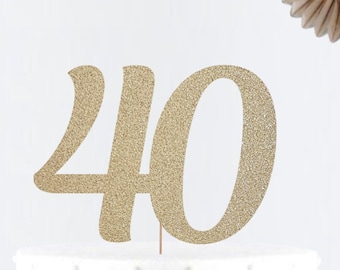 Glitter 40 Cake Topper • Forty Cake Topper • Age Cake Topper• Number Cake Topper • Party Decor • Birthday Decor • Birthday Party