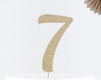 Glitter 7 Cake Topper •  Seven Cake Topper • Age Cake Topper• Number Cake Topper • Party Decor • Birthday Decor • Birthday Party