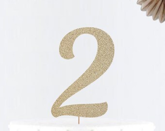 Glitter 2 Cake Topper • Two Cake Topper • Age Cake Topper• Number Cake Topper • Party Decor • Birthday Decor • Birthday Party