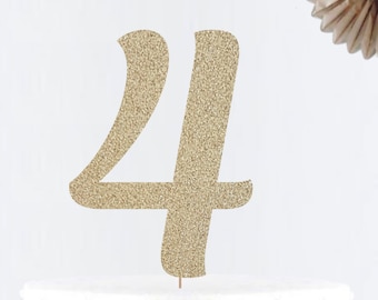 Four Age Fourth 4th Birthday Cake Topper