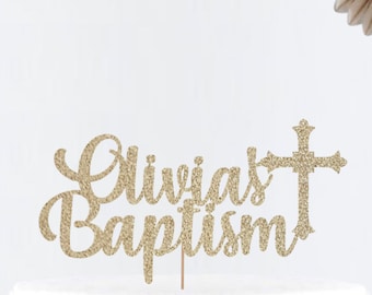 Custom Personalized Baptism Cake Topper •God Bless Cake Topper •  Custom God Bless Cake Topper • Christening Party Decor