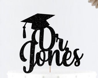 Glitter Dr Personalized Name Graduation Cake topper • Graduation Cake Topper • PhD Graduation • Med School Graduation • PharmD Graduation