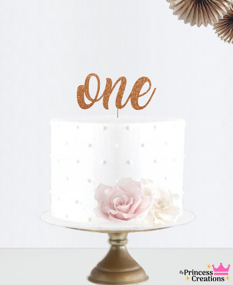 Glitter One Cake Topper • Number Cake Topper • Party Decor • Birthday ...