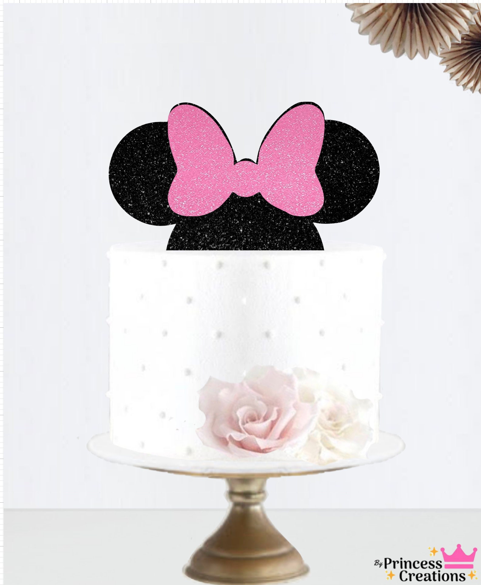 Glitter Minnie Mouse Cake Topper Number Cake Topper birthday Decor birthday  Party first Birthday Smash Cake Topper 