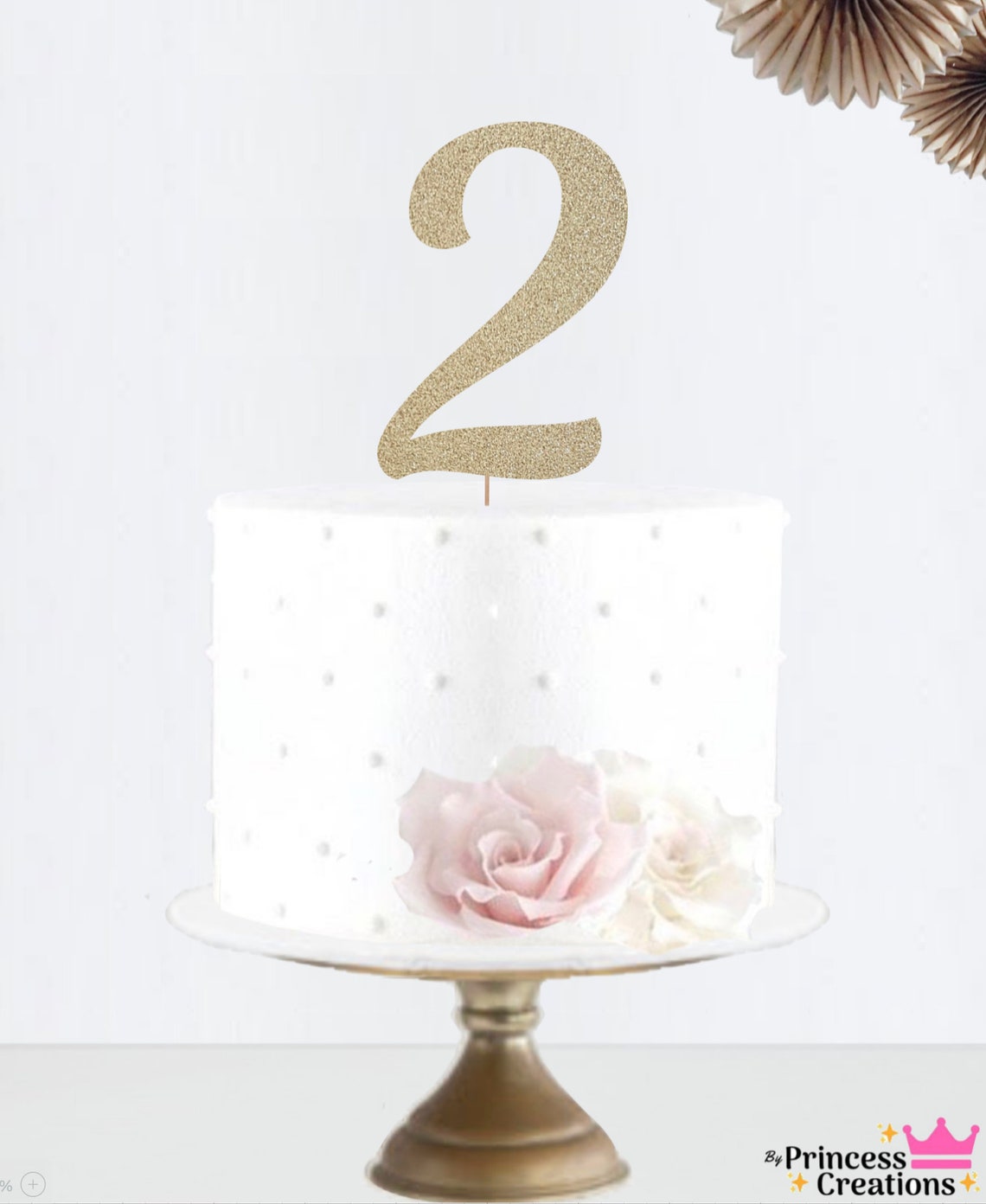 Glitter 2 Cake Topper • Two Cake Topper • Age Cake Topper• Number Cake ...