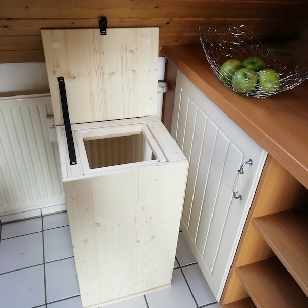 Müllsackständer -  naturbelassen - Der Gelbe Sack Ständer als Box -  Mülleimer - Scrapwood - Trash Bin