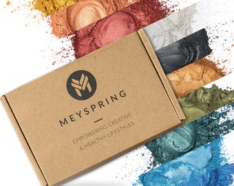 MEYSPRING Two Tone Collection Mica Powder Set - 10 Unique Epoxy Resin Color Pigments for Resin Arts and Crafts Non-toxic and Cosmetic Grade