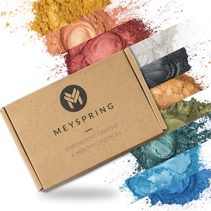 MEYSPRING Two Tone Collection Mica Powder Set - 10 Unique Epoxy Resin Color Pigments for Resin Arts and Crafts Non-toxic and Cosmetic Grade