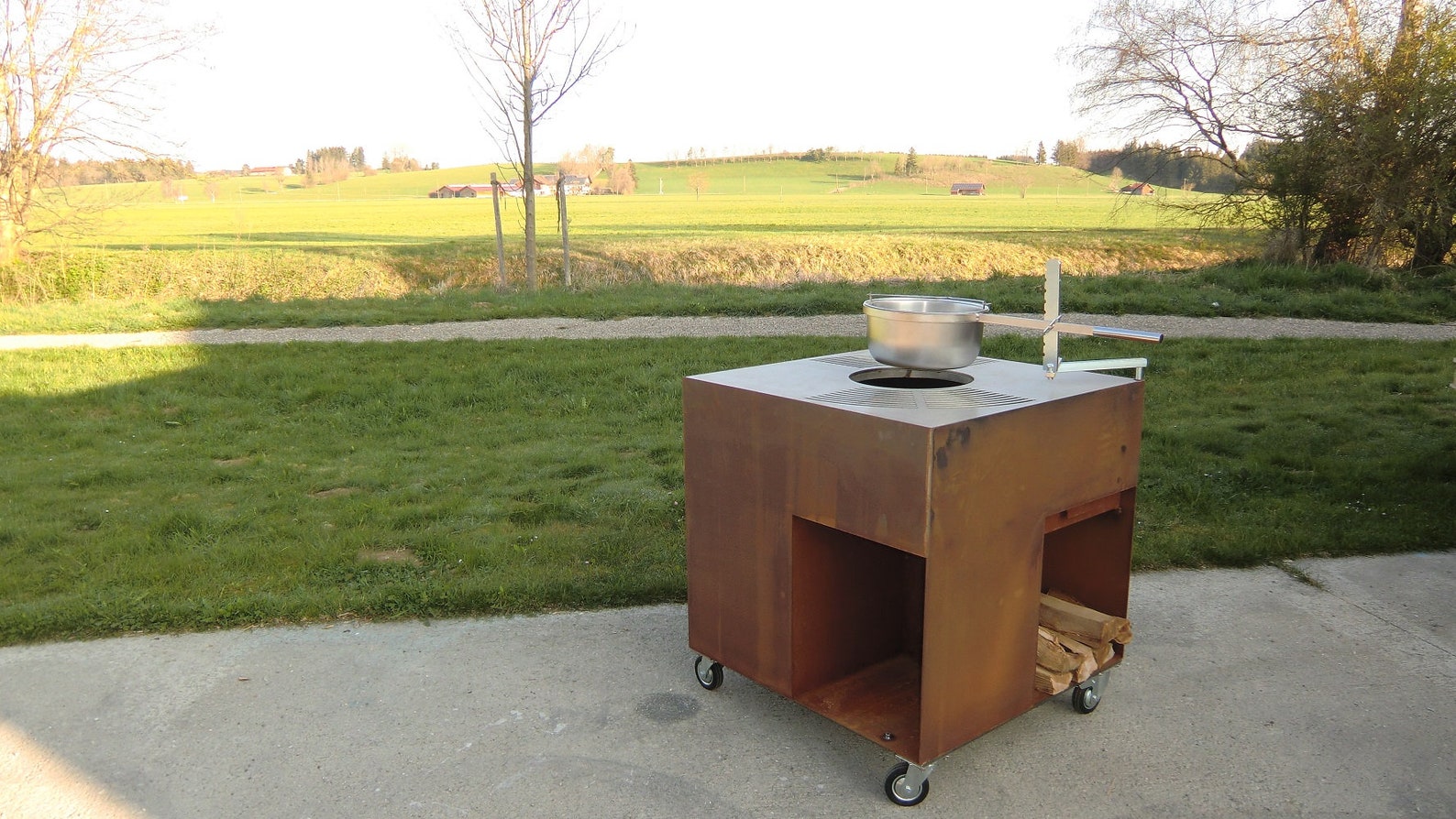 Gartenküche Cubo PRO Cortenstahl Korpus mit Edelstahl | Etsy