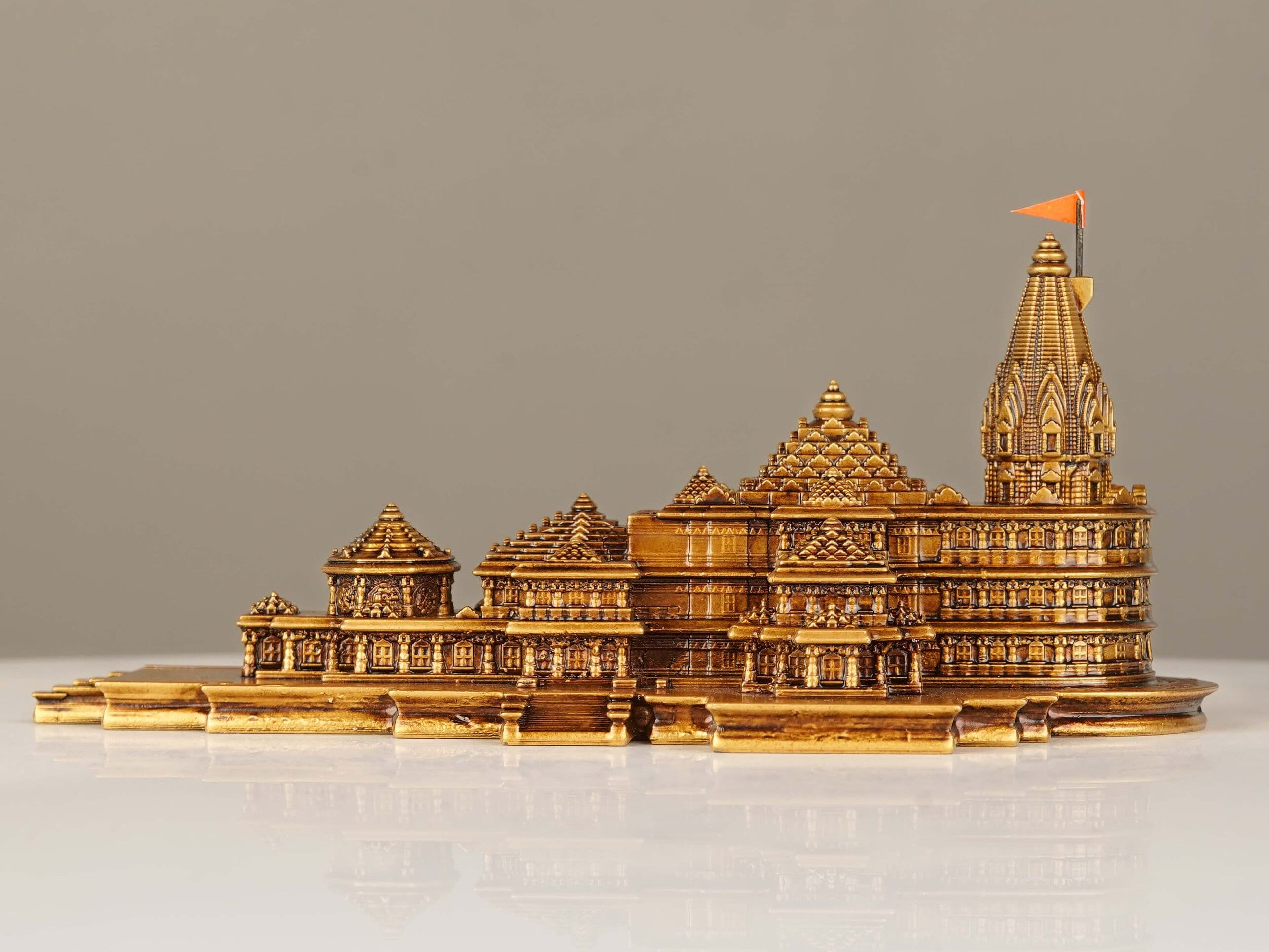 Artroot Presenting Ram Mandir Figurine Resin & Marble Dust Hindu Temple