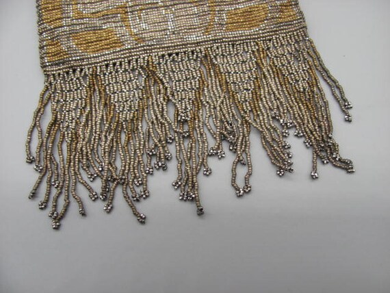 1920s Vintage Purse Gold & Silver Beaded Mint Con… - image 2