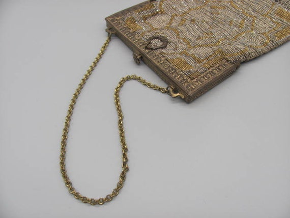 1920s Vintage Purse Gold & Silver Beaded Mint Con… - image 8
