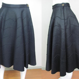 1950s Felt Black Circle Skirt Excellent Condition