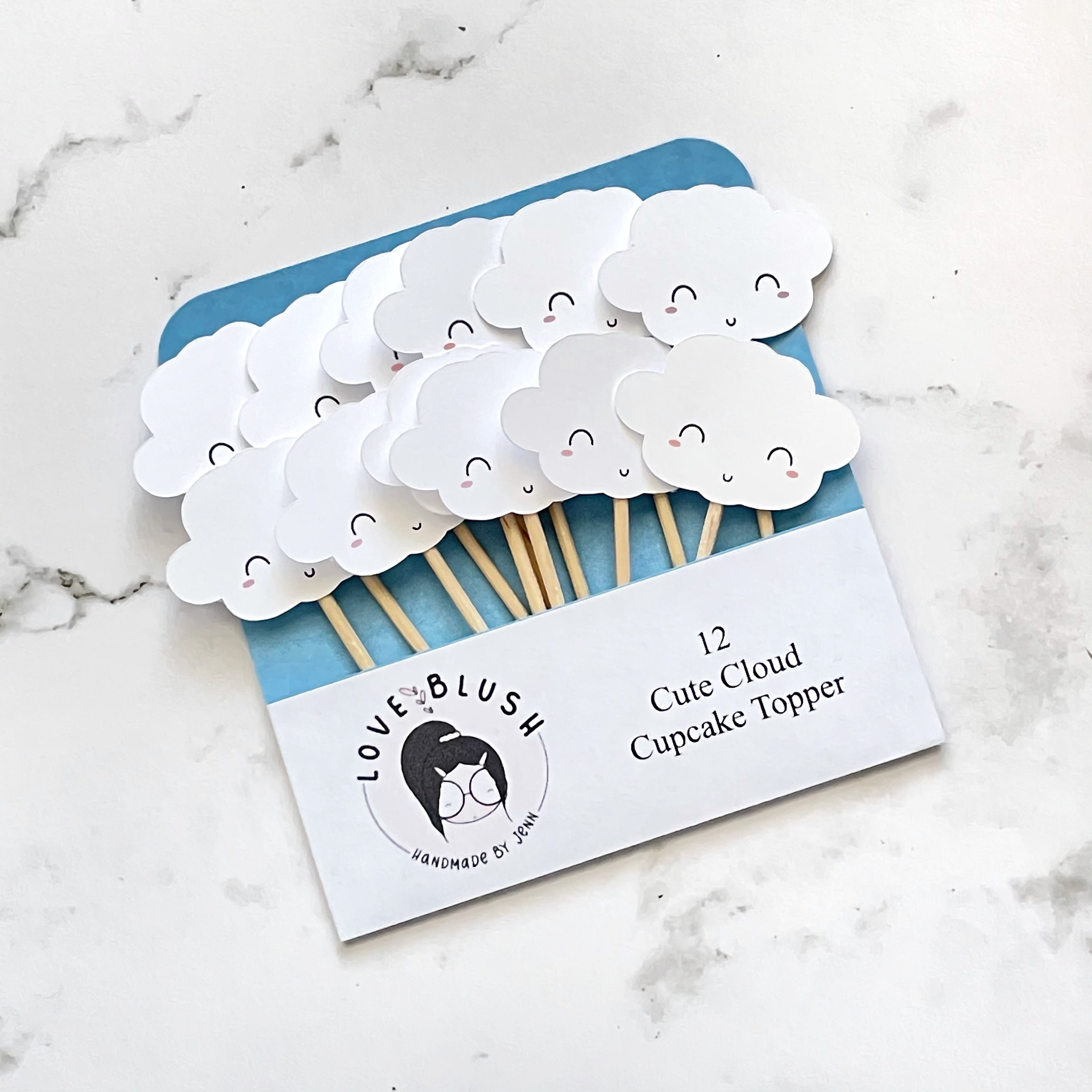 Cute Cloud Cupcake Topper Set of 12 Cloud Theme Gender | Etsy