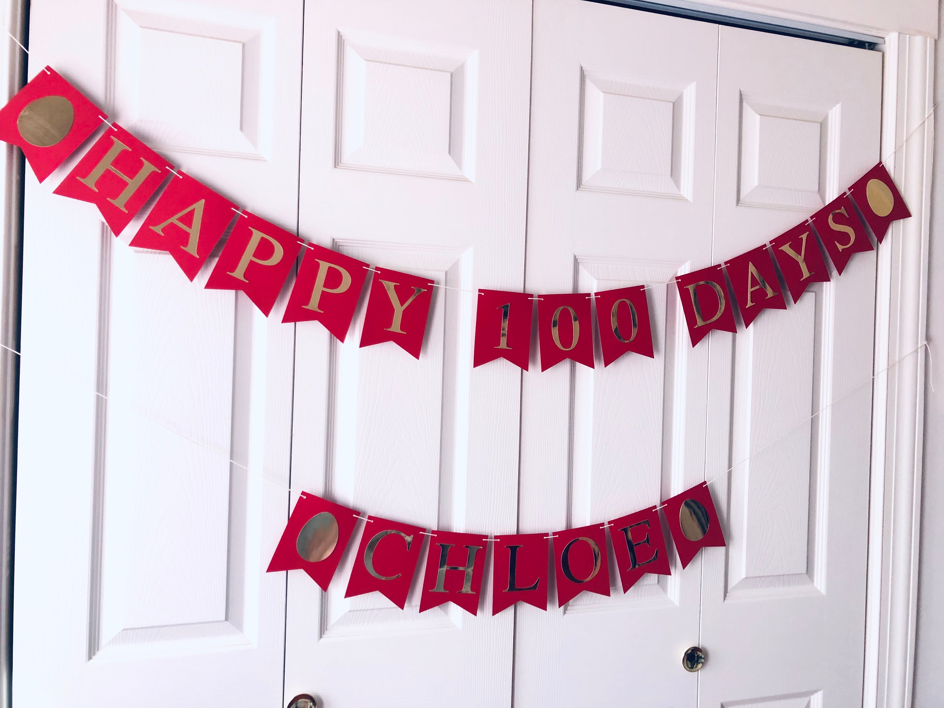 HAPPY 100 DAYS Banner Customized Banner Red Eggs and | Etsy
