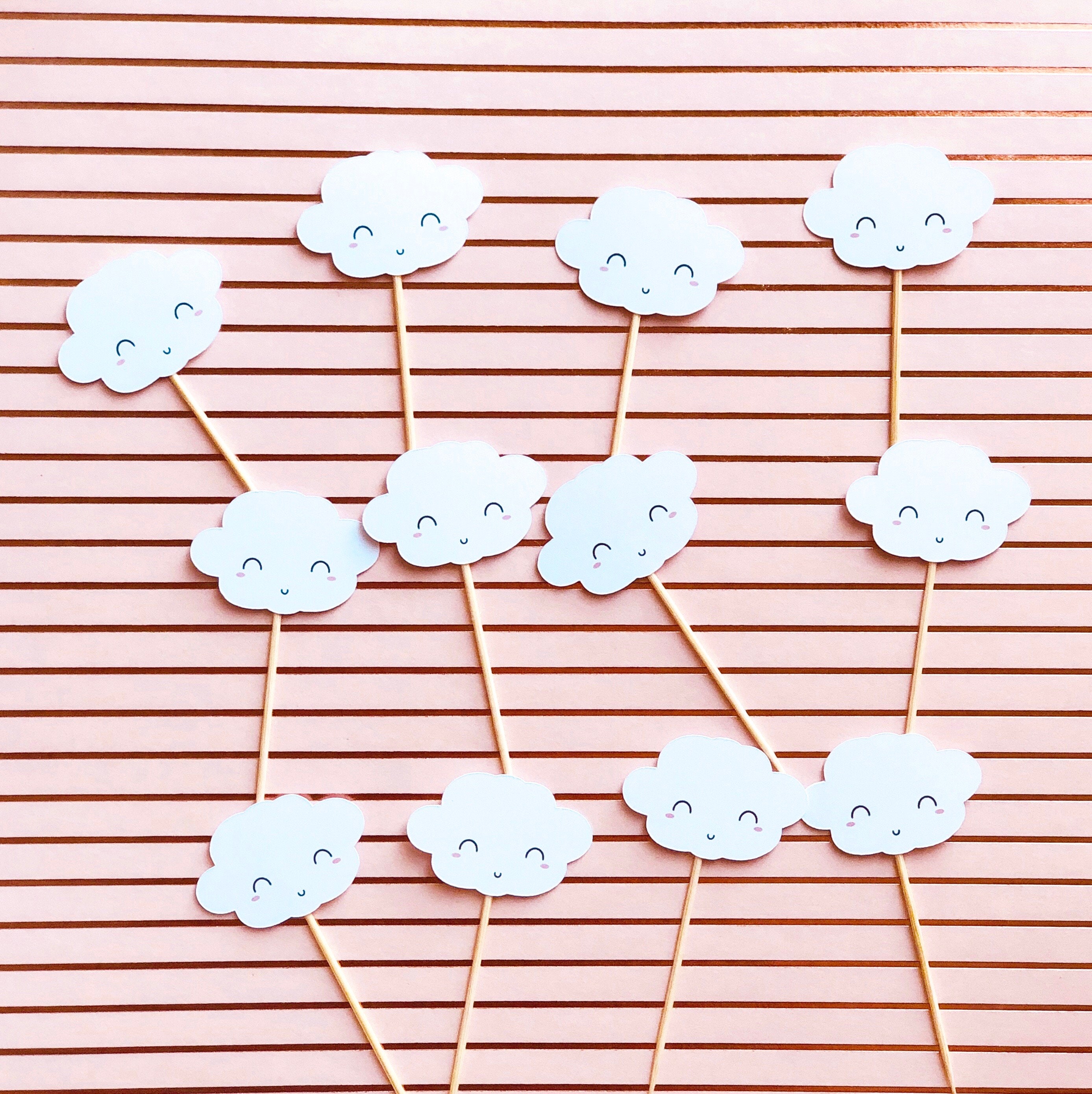Cute Cloud Cupcake Topper Set of 12 Cloud Theme Gender | Etsy