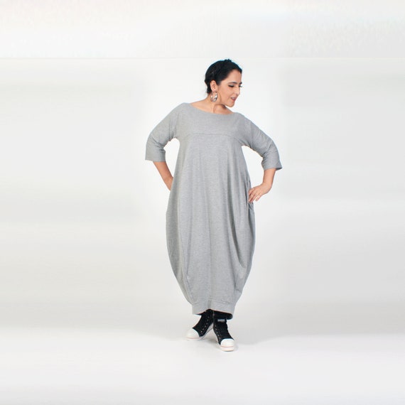 Graues Ballonkleid für mollige Frauen / Kleid Lulu / - Etsy