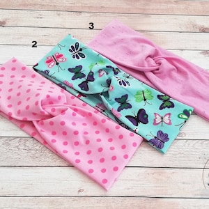 Headband for baby, child and mom, hairband, headband, knotted hairband, turban hairband, butterfly, dots, pink
