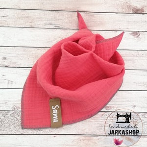 Muslin triangular scarf "Rosa" after wish with name, personalized, neck scarf, baby neck scarf, muslin neck scarf