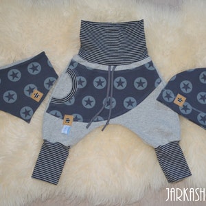 Gr. 62; 3 pcs. Babyset &quot;Stars&quot; grey/Grey
