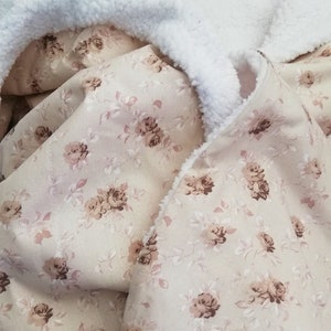 Baby blanket called &quot;Rosen beige-braun&quot; cotton with teddy fabric, playmat, cuddly blanket, stroller blanket, changing mat for on the go