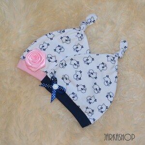 Buy now 2-piece baby set knotted hat for twins boy and girl KU 32-34 cm