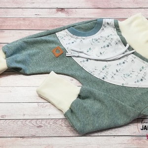 Gr. 80 Sweat-Baggy-Pants &quot;Eukalyptus antikmint&quot; Baby pants, children&#39;s pants, sweatpants, pants with bag, wax pants, pump pants, harem pants